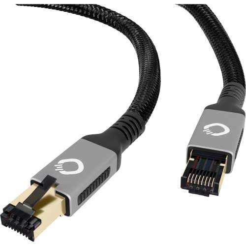 Oehlbach Stream Primus - State of The Art - High End CAT 8.1 Streaming Netzwerkkabel 40 Gbits RJ45 3-Fach Schirmung 3m Kabel (Prime)