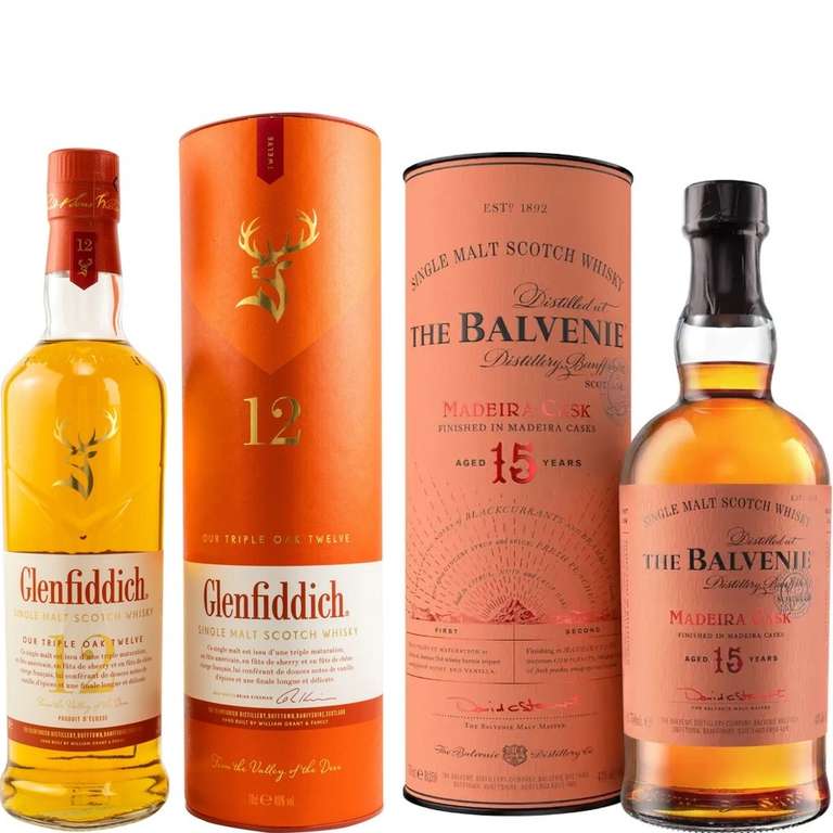 Whisky-Übersicht 140: z.B. Glenfiddich 12 Jahre Triple Oak für 38,90€, The Balvenie 15 Jahre Madeira Cask Finish für 98,91€ inkl. Versand