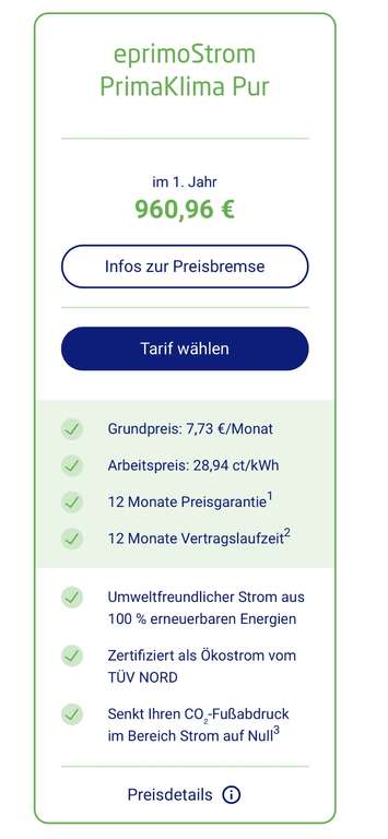Strom 28,94 ct/kWh + 7,73 €/Monat (Wiesbaden)