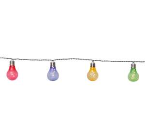 EGLO LED Solar Lichterkette bunt 1.9m 10 Lichter Mehrfarbig für Garten, Balkon