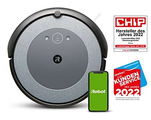 iRobot Roomba i3 (i3152) App-steuerbarer Saugroboter (Staubsauger Roboter), Zwei Gummibürsten für alle Böden, Ideal bei Haustieren
