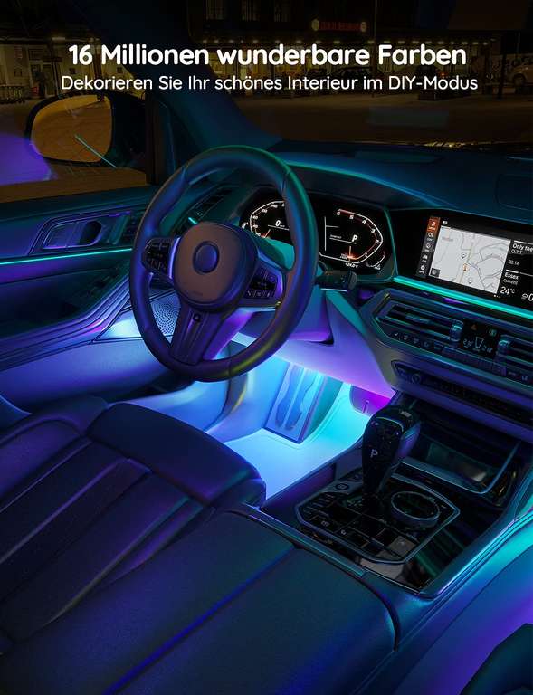 (Prime) Govee RGBIC Auto LED Streifen, App steuerbare Innenbeleuchtung, 2-Linien-Design, Musik-Modus