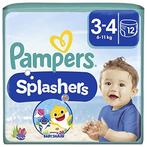 [Preisfehler] Pampers Baby Windeln Größe 3-4, Splashers, Einweg Schwimmwindel für sicheren Schutz im Wasser, 96 stück (8 x 12 Windeln)