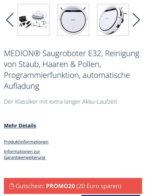 MEDION Saugroboter E32, weiß