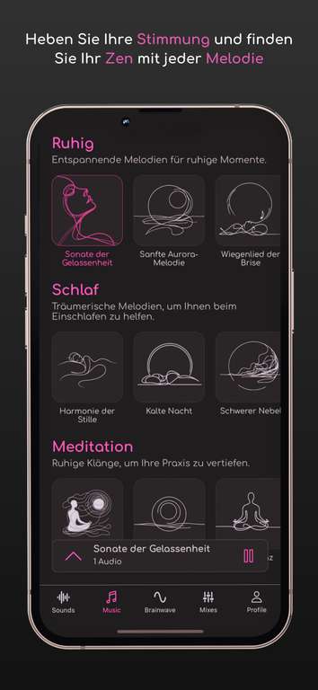 [App Store] Calmspace: Schlaf Klänge & Entspannung – 1 Monat Premium für 0 € statt 7,99 €