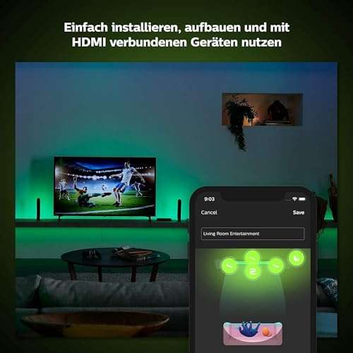 Philips Hue Play HDMI Sync-Box, nahtlose Lichtsynchronisierung, Dolby-Vision, 4K, Surround Beleuchtung, 18.2 x 9.9 x 2.3 cm