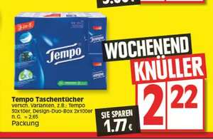 Tempo Taschentücher Klassik 30x10 für 2,22 € bei Edeka (Wochenendknüller)