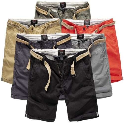 Surplus Raw Vintage Herren Chino Shorts, kurze Hose/Bermudas mit Gürtel, Gr S bis XXL, verschiedene Farben für 19,90€