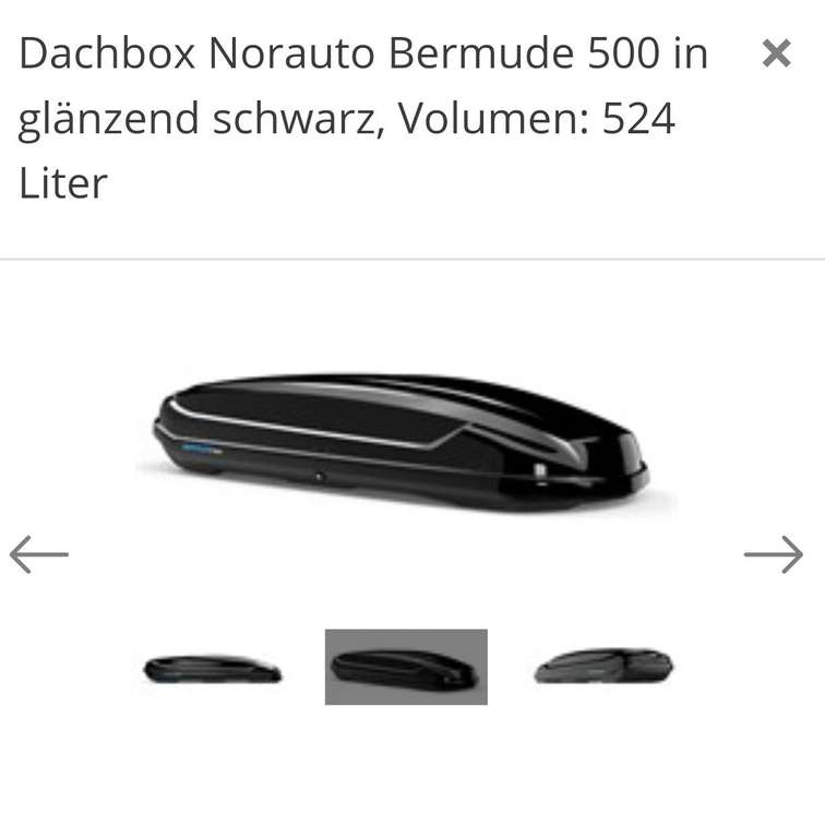 Dachbox Norauto Bermude 500 - schwarz, glänzend, Volumen: 524 Liter