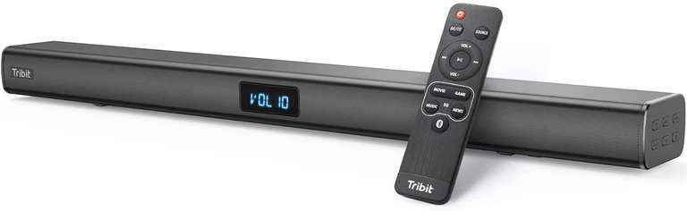 Tribit Soundbar ( 100W, 2.2CH, 6 Lautsprecher, 4 EQ-Modi, 2 Subwoofer, Optical/Aux/USB/RCA Anschluss, 105dB, Fernbedienung )