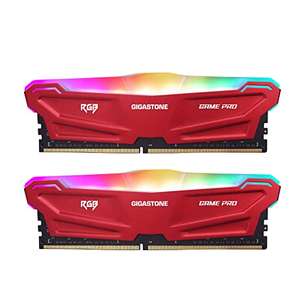 Gigastone Red RGB Game PRO Desktop RAM 16GB (2x8GB) DDR4 Ram 16GB DDR4-3200 MHz PC4-25600 CL16 1,35 V 288 Pin/Polig Ungepuffert Nicht-ECC
