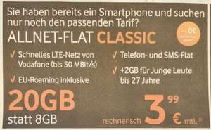 [Lokal] [Euronics/Berlet] 20GB + Telefon-/SMS-Flat für rechnerisch 3,99€/Monat bei otelo