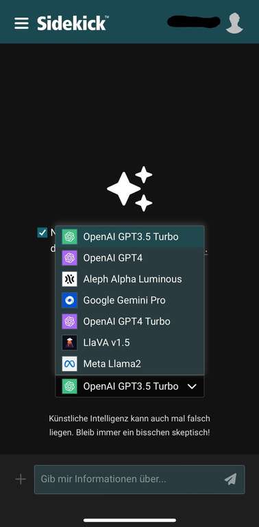 [Kostenlos] ChatGPT 4 | 3.5 Turbo | Google Gemini und mehr Ai kostenlos IOS Android und Web [Sidekick Tobit]