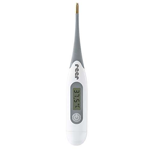 [PRIME] reer ExpressTemp Digitales Fieberthermometer, Messzeit 10 Sekunden, vergoldete flexible Spitze, für Baby und Kind