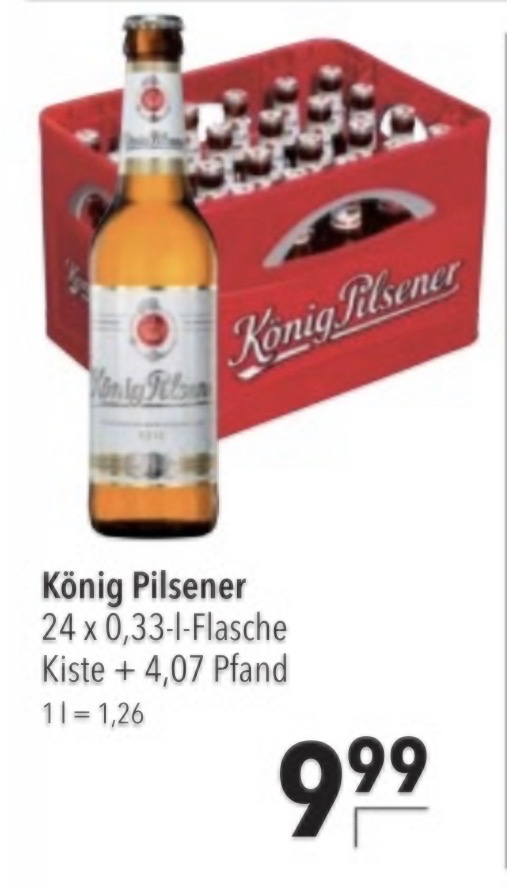 Lokal: König Pilsener 24x 0,33-l-Flasche Kiste CITTI Märkte Kiel und Lübeck