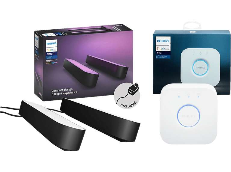 PHILIPS Hue White & Color Ambiance Play Doppelpack Lightbar Netzteil + Bridge