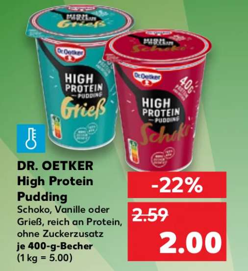 [Dr. Oetker, Kaufland, Marktguru] High Protein Pudding Grieß für 1,20€ möglich
