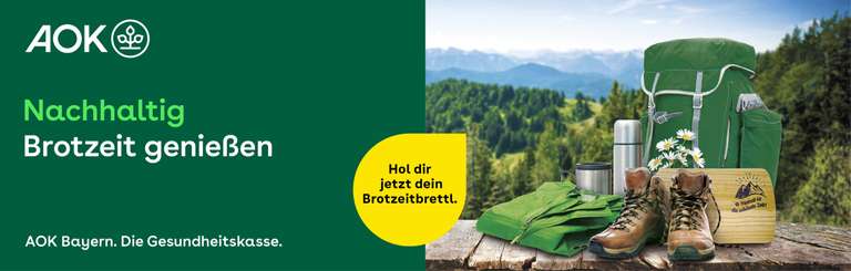 [AOK Bayern] Brotzeitbrett „Brotzeitbrettl“ kostenlos für Personen mit Wohnsitz in Bayern