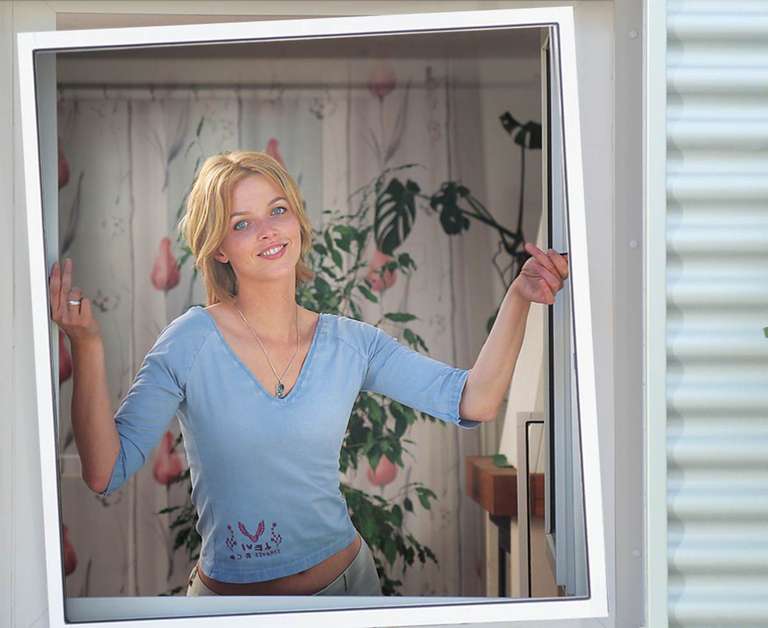 Schellenberg Insektenschutzfenster PLUS in den Maßen 80 x 100 cm (in braun & weiß)