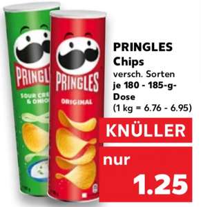 [KAUFLAND] Pringles (aka Pringels aka Pringeles) für 1,25 € (180/ 185 g Dose, versch. Sorten)
