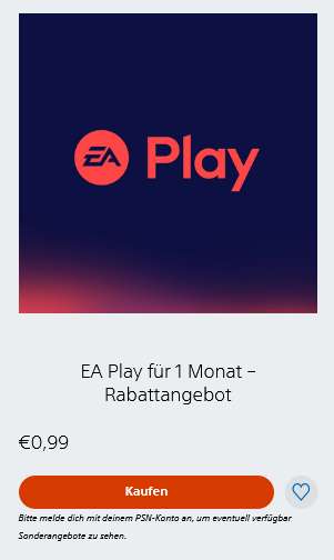 EA Play Neukunden - 0,99€ für einen Monat