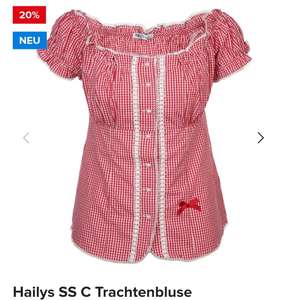 Hailys Trachtenbluse SS C -20% | Rot & Rosa | XS - L |
