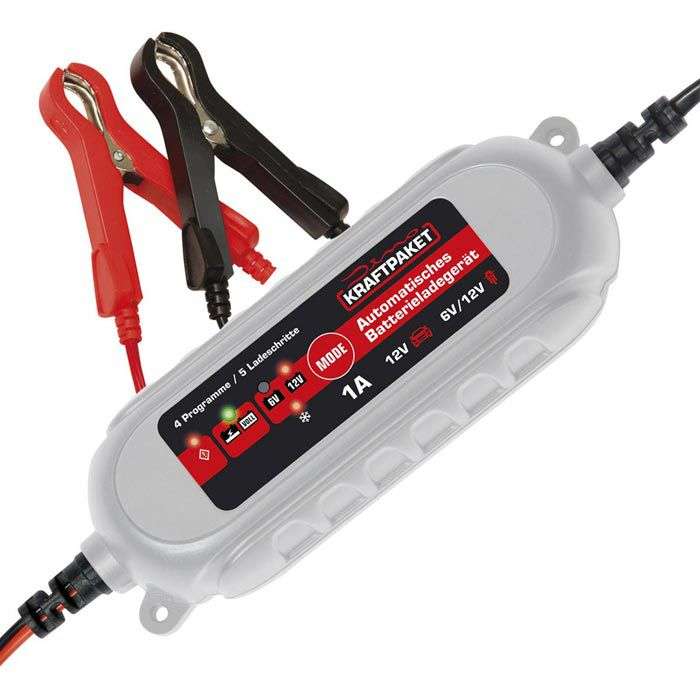 Dino-Kraftpaket Autobatterie-Ladegerät 136314, 6 V/12 V, 1 A