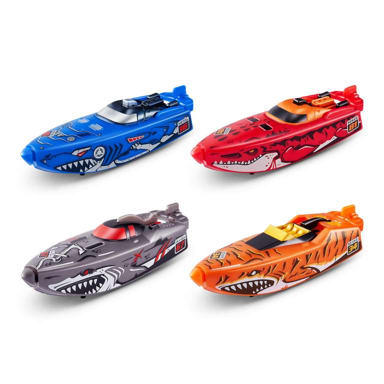 ROBO ALIVE ZURU Robo Boats, Spielzeug-Boote White Shark & Dino Shark Boat, 2 Pack, (Amazon Exclusive) -Prime