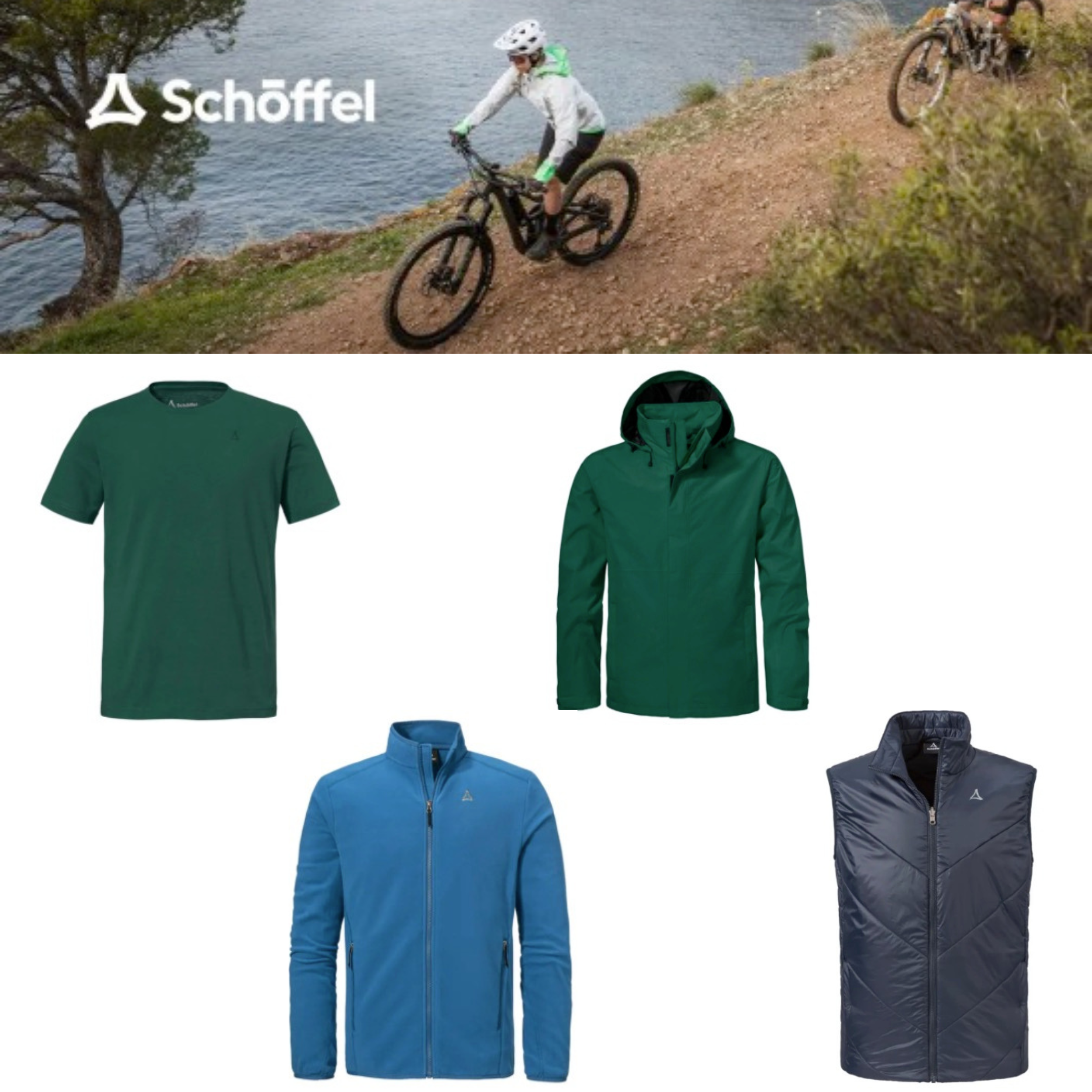 Schöffel für Damen & Herren | T-Shirt Hohberg in Grün 14,95 € VSK-frei | Westen ab 39,95 € | Fleece ab 44,95 € | Jacken ab 49,95 €
