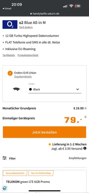 Samsung S21 FE + Enders Grill Urban für mtl. 19,99€