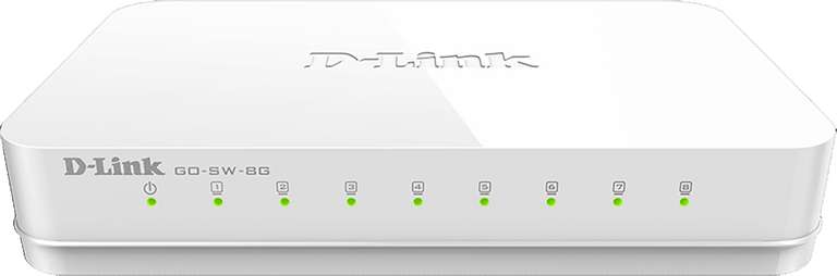 D-Link GO-SW-8G 8-Port Gigabit Easy Desktop Switch (10/100/1000 Mbit/s - lüfterlos) (Prime)