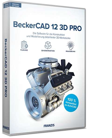 BeckerCAD 12 3D Pro-Software (AutoCAD-kompatibel) für 20 Euro [Franzis]