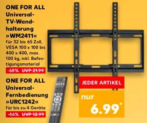 (Kaufland) ONE For ALL Feste TV-Wandhalterung WM2411 32-65", Höchstgewicht (Belastbarkeit) 100 kg, Schwarz