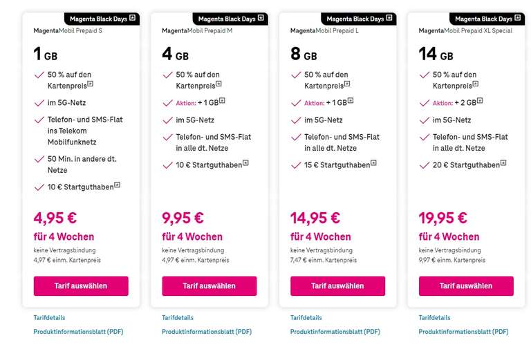 Telekom MagentaMobil Prepaid 50% auf Kartenpreis