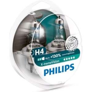 Philips X-tremeVision +130% H4 Scheinwerferlampe 12342XV+S2, 2er-Set