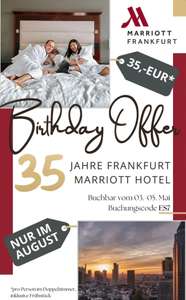 Frankfurt am Main - 1 Übernachtung inkl. Frühstück für 2 im Marriott für 35€ pro Person (Reisezeitraum August, Buchungszeitraum: 3-5.5.24)