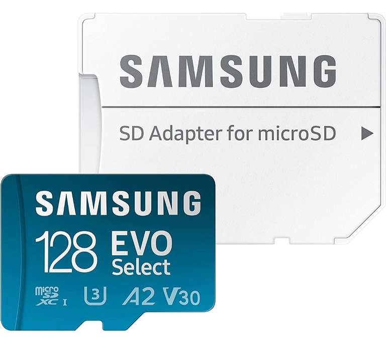 Samsung EVO Select 128GB microSDXC UHS-I U3 130MB/s Full HD & 4K UHD Speicherkarte inkl. SD-Adapter (MB-ME128KA/EU) PRIME