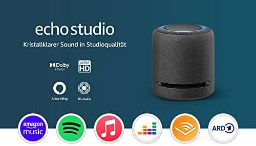 [Amazon Black Friday] Amazon Echo Studio Lautsprecher in Anthrazit oder weiß (mit Dolby Atmos und Alexa)