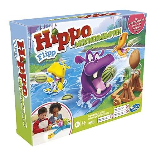 [Prime] Hasbro Hippo Flipp Melonenmampfen (ab 4 Jahren, für 2 - 4 Spieler, Geschicklichkeitsspiel)