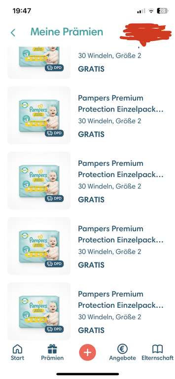 Pampers - Prämienprogramm - Gratis Windeln in der Pampers App Premium Protection Gr.2