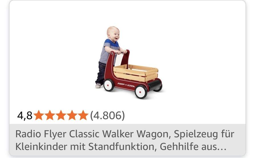 Chariot De Marche Radio Flyer 2-en-1 – Avec Outils De Jardinage – Rouge – De 1 à 4 Ans