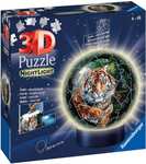 Ravensburger 3D Puzzle - Nachtlicht Puzzle-Ball Raubkatzen 72 Teile, ab 6 Jahren, LED Nachttischlampe mit Klatsch-Mechanismus (Amazon Prime)