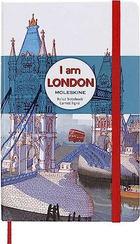 (Spar-Abo / Prime) Moleskine I Am London Limited Edition Notizbuch, groß, liniert, weiß