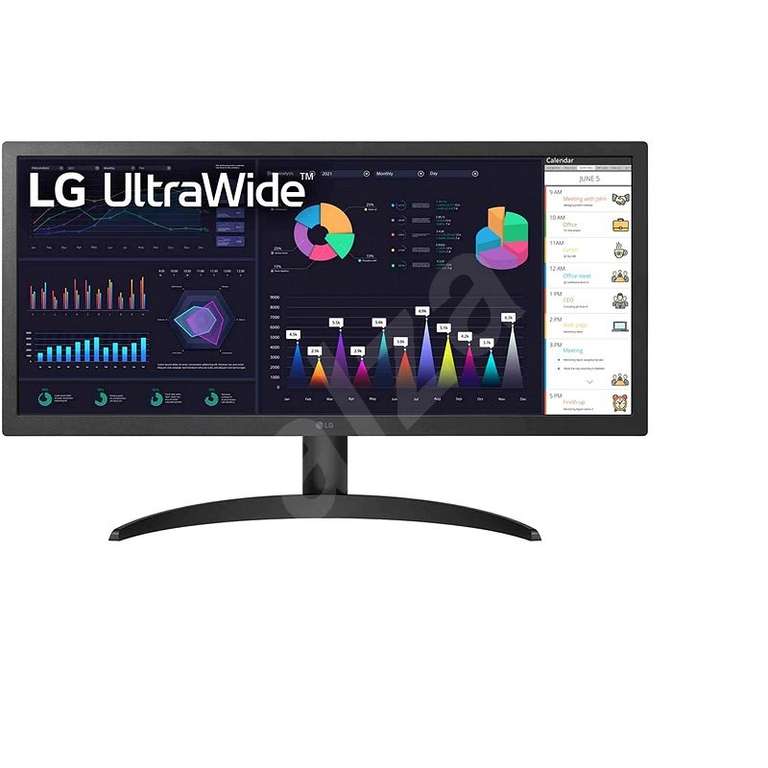 LG UltraWide 26WQ500 2560 × 1080, IPS, 26 Zoll, 21:9 Ultrawide, 5ms, 75Hz, FreeSync, HDR, 250cd/m2, Kontrast 1000:1, HDMI 2.0, sRGB 99%