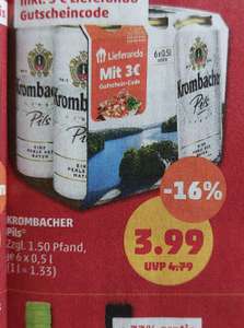 Penny Krombacher Aktionspack mit 3€ Lieferando Gutschein 3 Liter Bier für 0,99