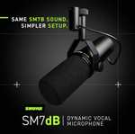 Shure SM7dB Dynamisches Sprach-und Gesangsmikrofon mit integriertem Vorverstärker für Rundfunk, Podcast und Aufnahmen,