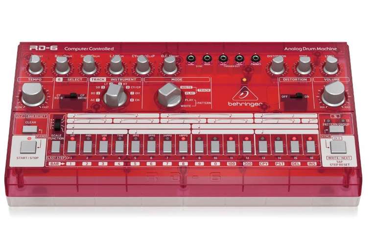 Behringer RD-6 SR, analoge Drum Machine mit 8 Drum Sounds, 16-Step Pattern-Sequencer [Bax-Shop]