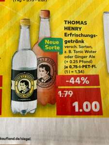 Kaufland Bundesweit Thomas Henry Getränke z. B. Tonic Water