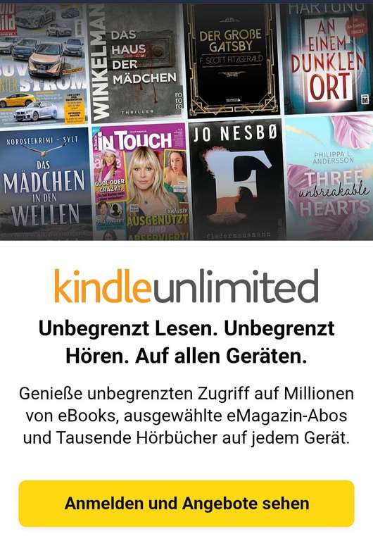 Amazon Kindle Unlimited 3 Monate für 0,99 (Personalisiert)