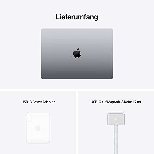 2021 Apple MacBook Pro (16", Apple M1 Pro Chip mit 10‑Core CPU und 16‑Core GPU, 16 GB RAM, 1 TB SSD) - Space Grau